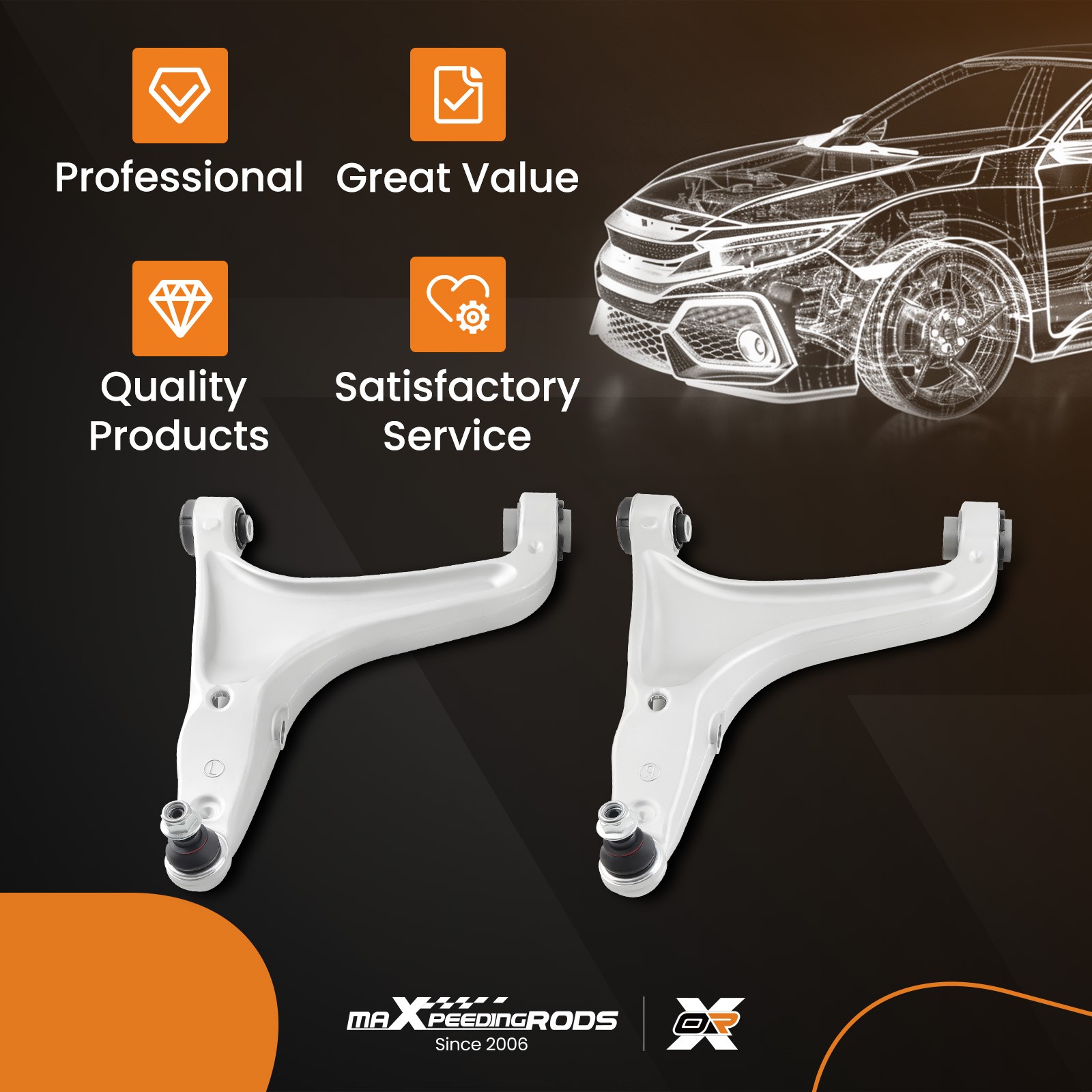 Maserati Ghibli 2014 Front Lower Control arms Set P/N 670006934