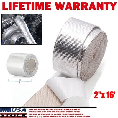 2'' x 16' Adhesive Exhaust Header Pipe Wrap Heat Shield Tape Exhaust Heat Wrap*