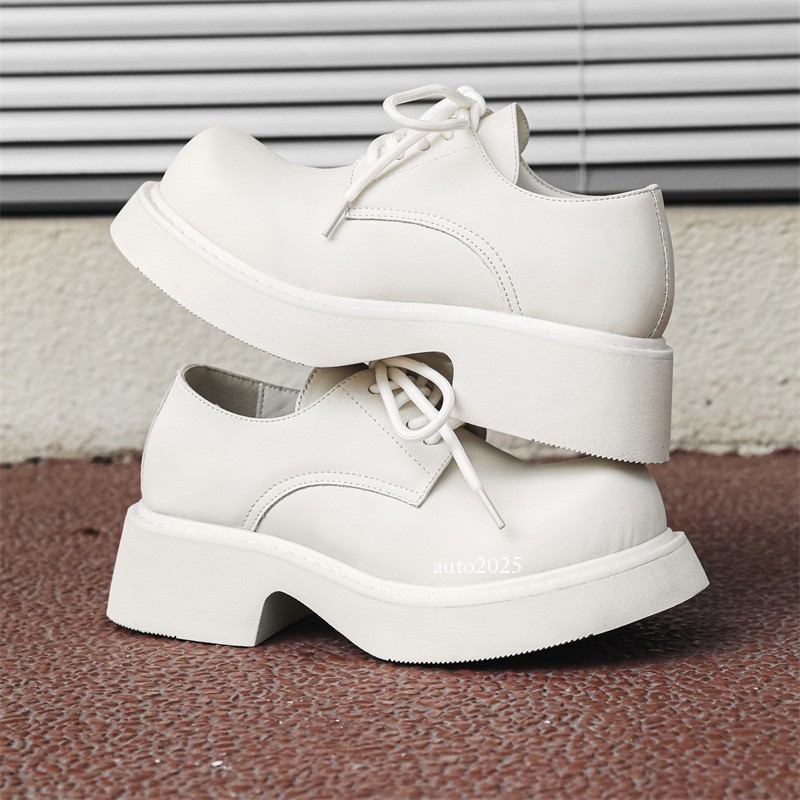 SAOLA Scarpe derby uomo inglesi punta tonda grande eleganti formali pelle stringate plateau