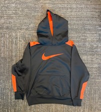 Nike Boys Large Therma-Fit Hoodie - Orange and Grey, Warm Athletic Pullover