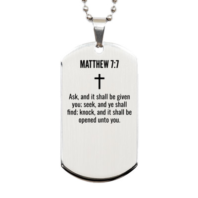 Matthew 7 7 Gifts - Matthew 7 7 Dog Tag Necklace