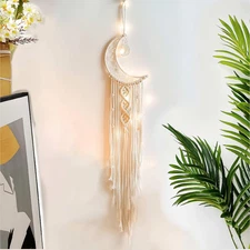 Dream Catcher with LED String Lights Handmade Boho Macrame Wall Hanging Photo