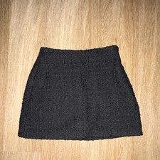 Abercrombie Fitch Tweed Black Solid Mini Skirt Short Women XS Regular Size