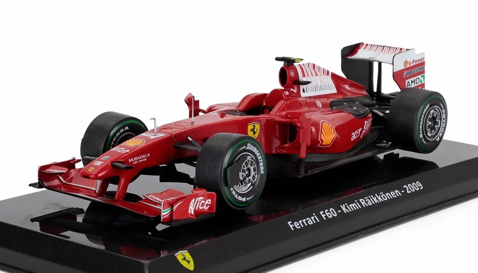 MODELLINO AUTO STATICO FERRARI F1 F60 2009 KIMI RAIKKONEN CON VETRINA SCALA 1/24 - Immagine 2 di 4