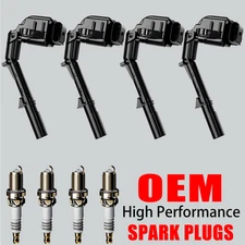 4X OEM Ignition Coil & 4X Iridium Spark Plug For Mercedes-Benz C300 GLA250 UF734