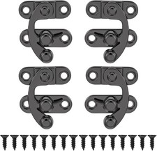 4 Pack Small Latch Set, Black Box Latch with Small Latch Hook, Swing Latch, J...