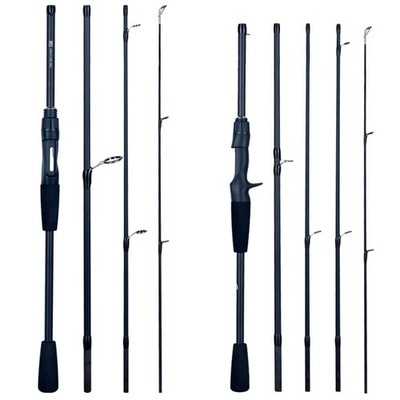 Carbon Fiber Travel Fishing Rod Spinning Baitcasting 1.8-2.4m 5-30g Lure