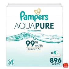 Pampers Aqua Pure Baby Wipes - 99 Pure Water, Hypoallergenic