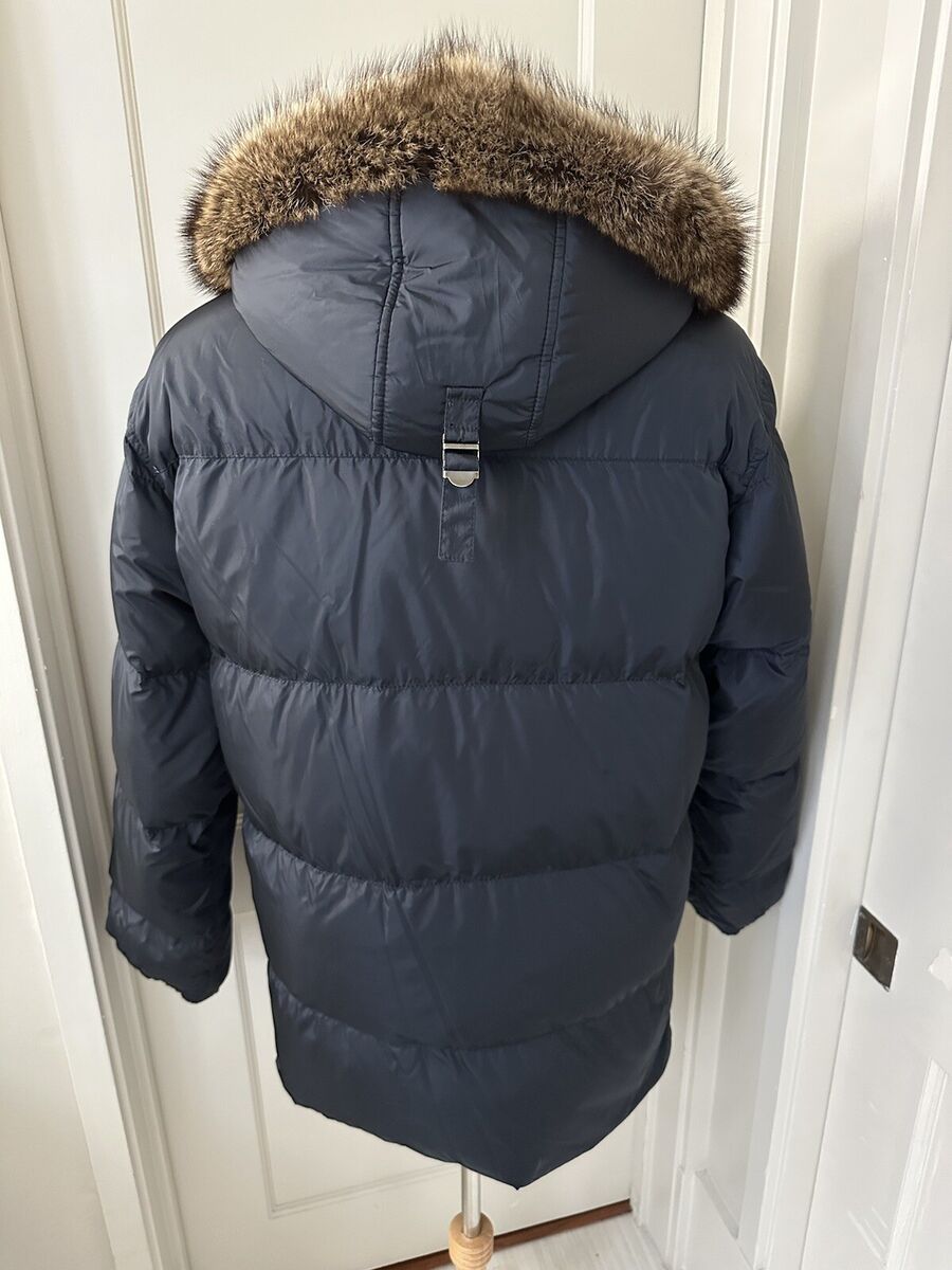 Men's Prada Sport 100% Down Coat w/ Genuine Raccoon Fur Trim Men's Prada Sport 100% Down Coat w/ Genuine Raccoon Fur Trim