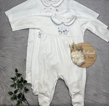 Mothercare Baby Girls Preloved Set Of 3 Peter Rabbit Sleepsuits 6-9 Month