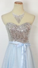 NEW Windsor LT Blue $110 Prom Formal Evening Strapless Short Dress Size 11 NWT