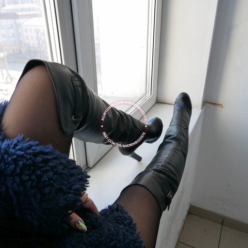 Gianmarco Lorenzi IT38 EU38,5 US8 round toe platform leather over the knee boots - Picture 19 of 23