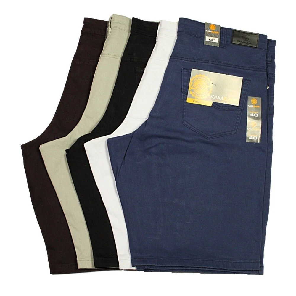Mens King Big Size KAM Chino Stretch Shorts Easy Fit 5 Colours Latest 40-70
