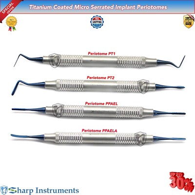 Periotome PT1, PT2, PPAEL, PPAELA Periotomes Set of 4 pcs périotomes dentelés