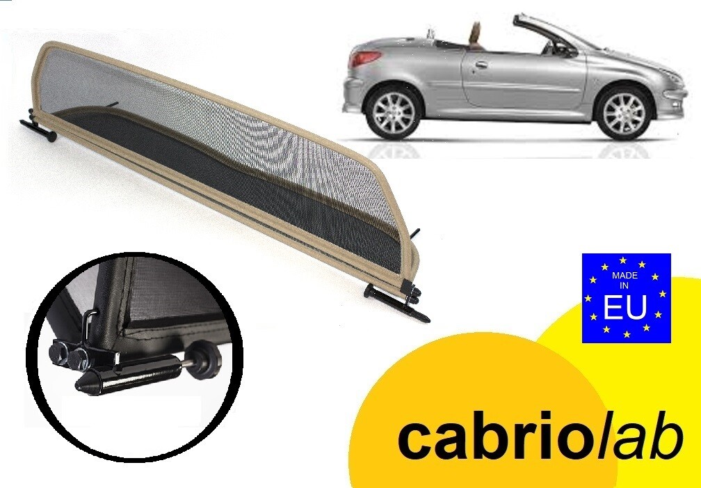 NEW - Premium Cream / Beige Wind Deflector PEUGEOT 206 CC Convertible  Cabrio