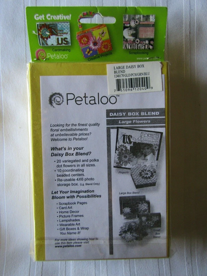 Flora Doodles de Petaloo Grande Mezcla de Margaritas/20 Flores-10 Centros GLD/PCH/GRN/BLU Foto 3 de 4