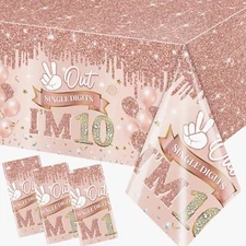 Guzbewu 10th Birthday Decorations for Girl3pcs Rose Gold Double Digits Birthd...