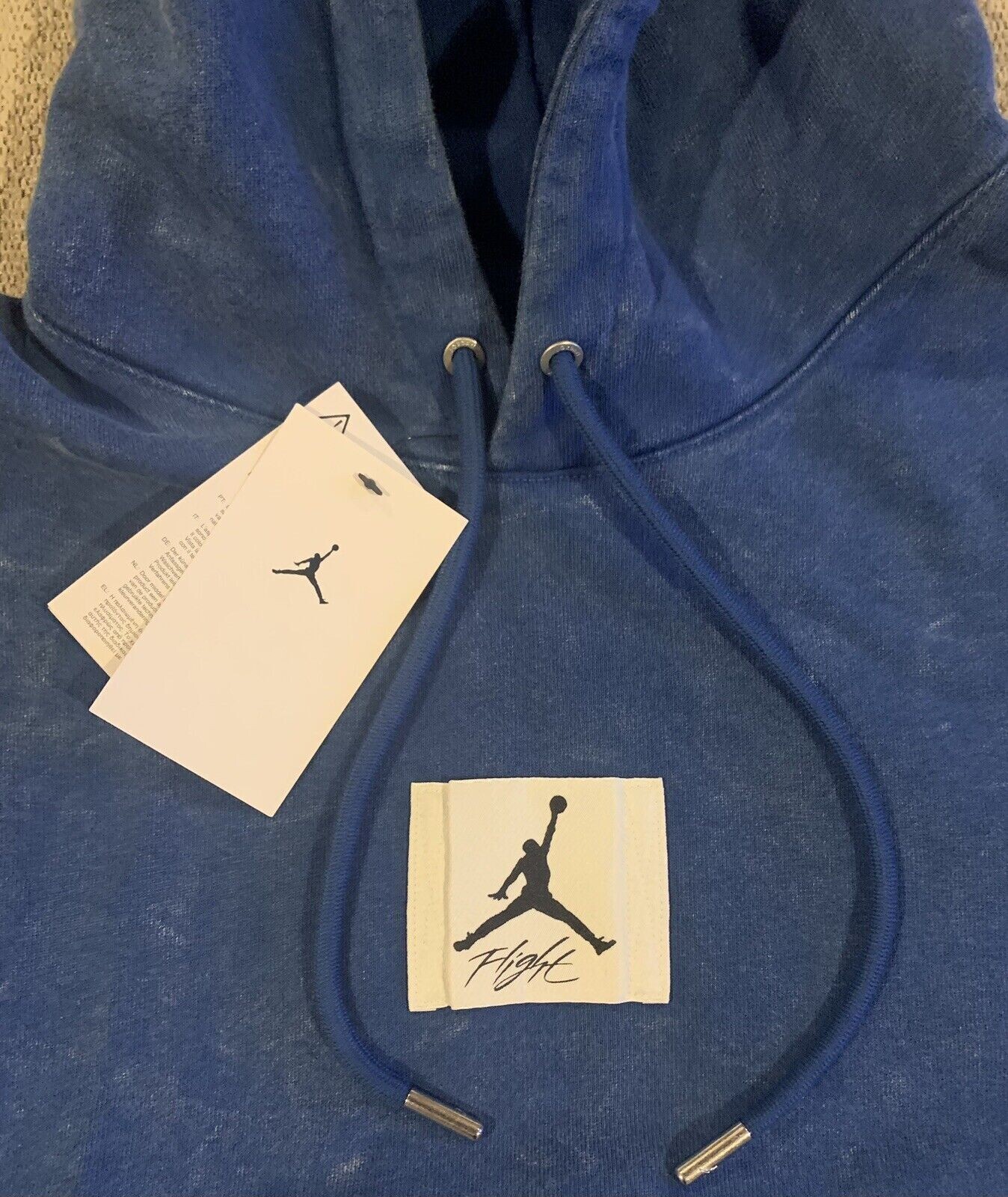 Nike Jordan Flight Washed Fleece Pullover Hoodie Blue DR3087