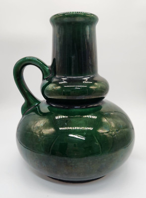 6.4 Grüne Jopeko Keramik Vase 402/21 Fat Lava Ceramic 70´s
