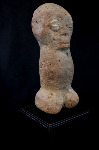 Art Africain Tribal Afrique Fétiche Statue Lega en Pierre sur socle - 17 Cms - Imagen 2 de 14