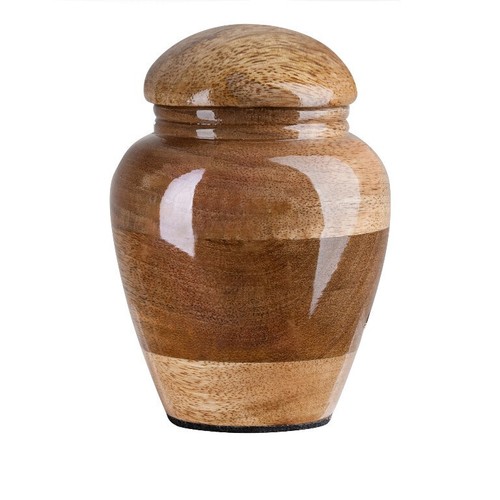Wooden Keepsake Urn Hand Made aus Mango-Holz, Unique Memorial Keepsake Urn - Bild 1 von 3