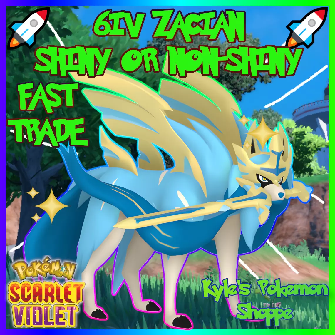 ✨Zacian + Zamazenta Shiny 6IV✨ Pokemon Scarlet & Violet 2-PACK