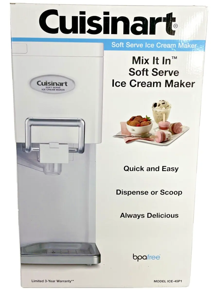 Cuisinart ICE-45 Mix It In Soft Serve 1.5 Quart Ice Cream Maker White
