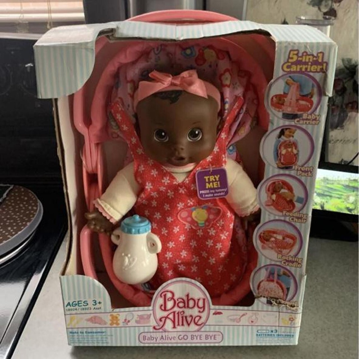 Vintage Baby Alive Go Bye Bye W/ In Carrier