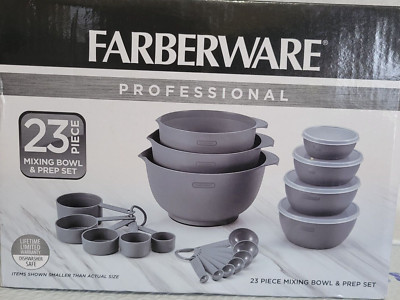 Farberware Professional 23 Piece Mixing and Prep Set Measuring Gray New