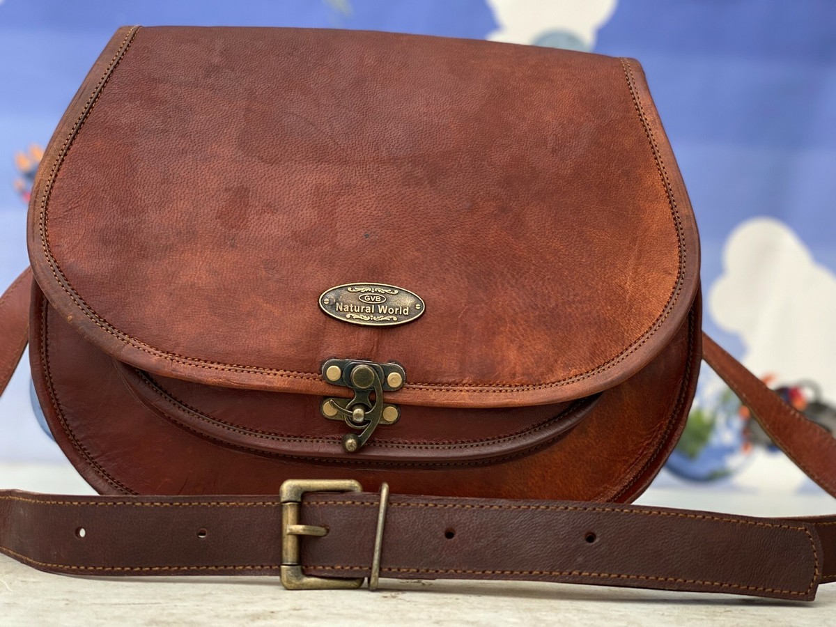 13 Inch Vintage Women's Real Leather Handbag Shoulder Bag
