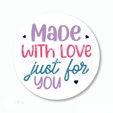 Made with Love Stickers Just for You Labels Handmade Favors Envelope Seals