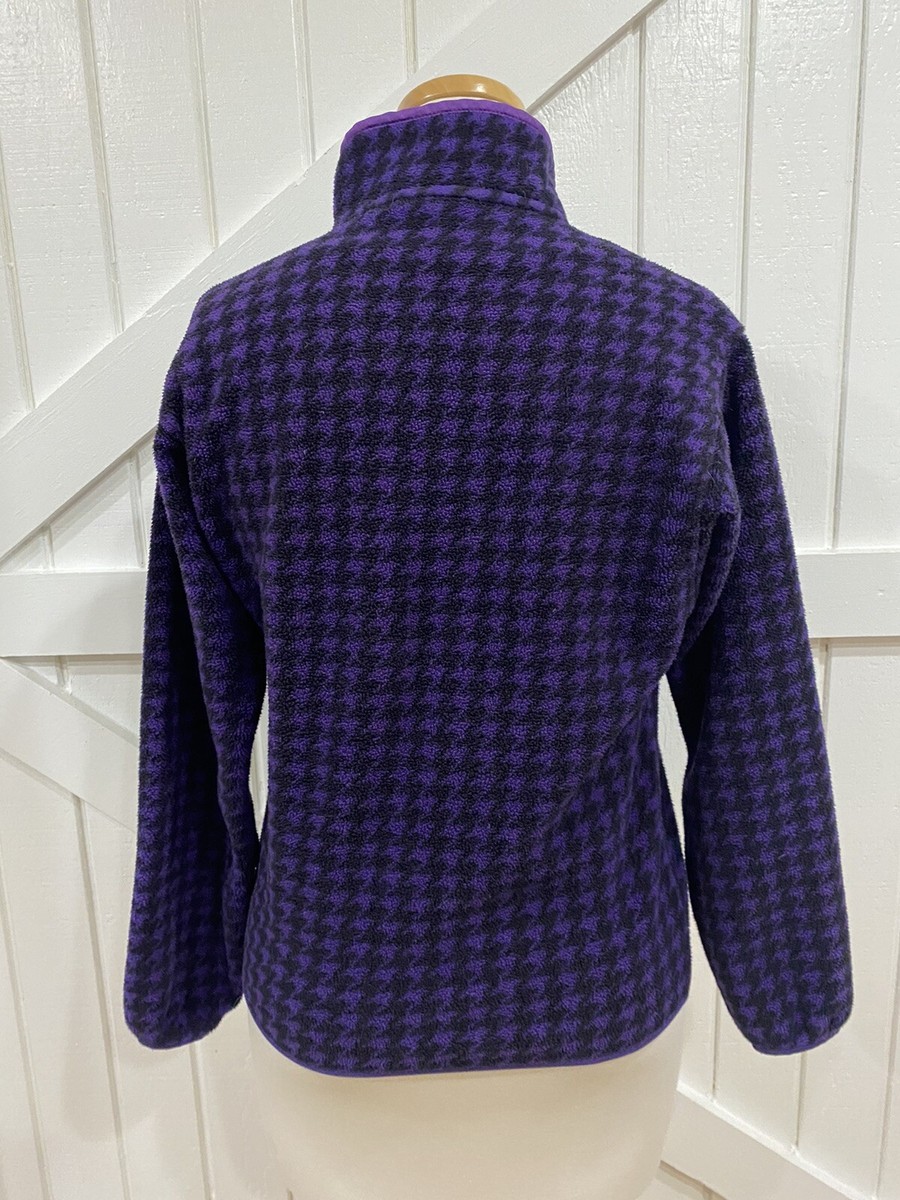 Patagonia S Purple Black Houndstooth Check Vintage Retro 90s