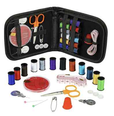 Tragbares Nähset kleines Heim Reise Etui Nadeln Faden Schere Mini Set UK