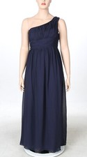 Unbranded Navy Blue Chiffon One Shoulder Formal Evening Gown Bridesmaid Dress 16