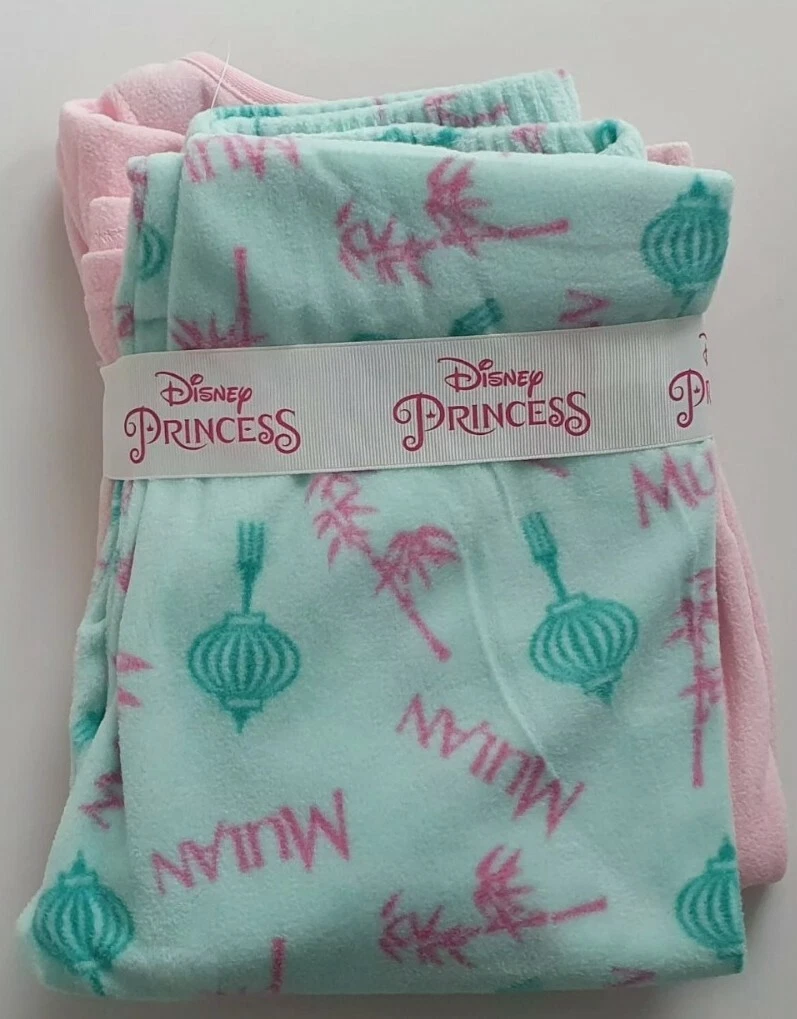 BNWT Primark Disney Mulan Pyjamas Pink Green Fleece Girls Age 8 9