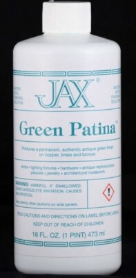 Jax GREEN Antique Patina for Brass Bronze Copper Stained Glass - 16 oz. Pint