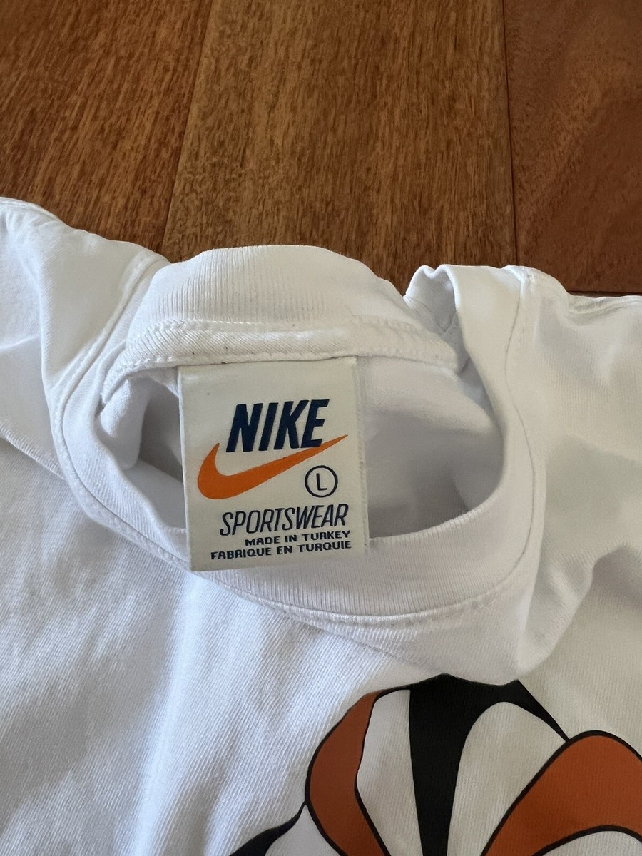 Vintage 70s Nike Pinwheel Swoosh Block Graphic T-Shirt White Size