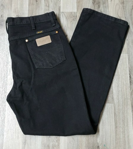 WRANGLER MENS BLACK DENIM JEANS 