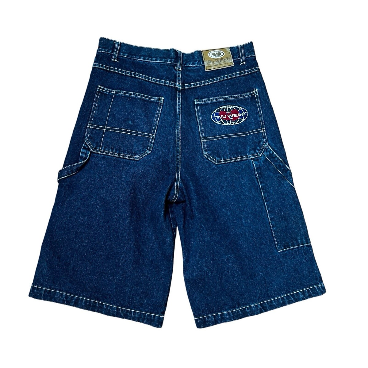 Vintage 90s Wutang Wu Wear GZA RZA Baggy Denim Shorts Jorts
