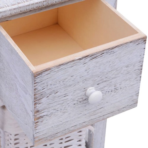 Shabby Chic Nachttische Schränkchen 2 Stck Holz Weiß R4Z3 - Bild 6 von 8