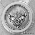 Alien Skull - 1 oz .999 silver w/custom toned finish - ringed capsule