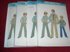 💐1976 UNCIRCULATED SIMPLICITY 7733-BOYS SATURDAY NIGHT FEVER SUIT PATTERN 6-12F