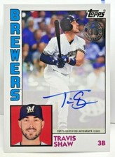 Travis Shaw 2019 Topps Series 1 - 1984 '84 on-card Autograph Auto - BREWERS