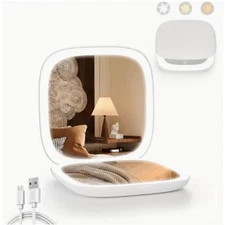 New Portable 10X Magnifying LED Light Make Up Travel Compact Folding HD Mirror