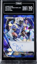 Ja’Marr Chase 2021 PRIZM DRAFT PICKS AUTO BLUE ICE PRIZM TAG Gem Mint 10 #34/75
