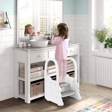 Toddler Learning Step Stool - 2-Step Design with Handrails for Sink  Kitchen