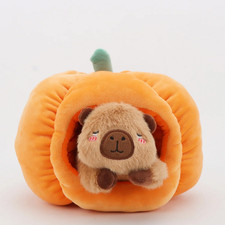 Pumpkin Capybara 8" Stuffed Animal Plush Toys Toddler Doll Kids Gifts