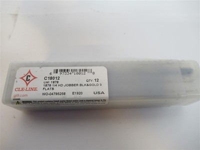 Cle-Line C18012 , 1/4'' (E) HSS Jobber Length Drill Bit (PK 12)