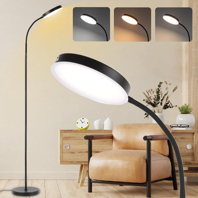 LALISU Floor Lamp, LED Floor Lamps for Living Room, Stepless Adjust Color Temper