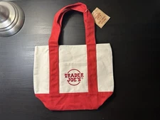 Trader Joes Mini Canvas Tote Bag, Limited Edition, New with Tags - RED